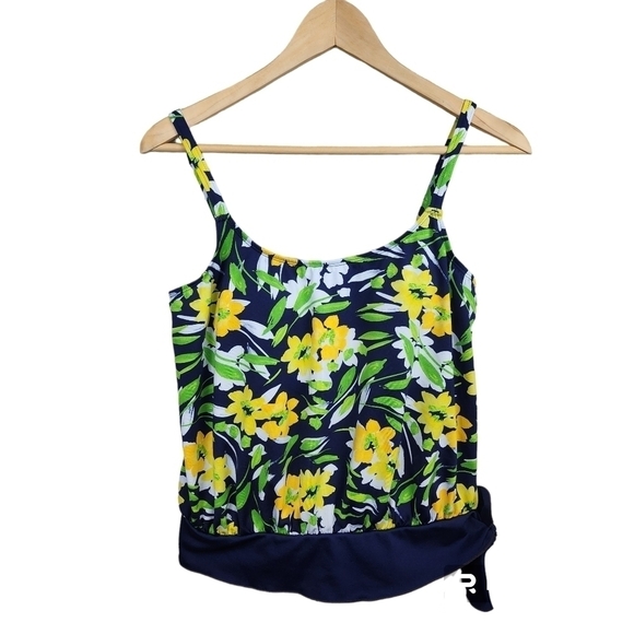 GABAR Floral Swim Top Tankini Size 10 - Picture 1 of 11